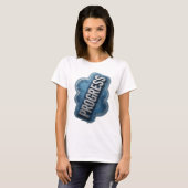 Speelse Zilveren PROGRESS Verklaring Ontwerp T-shirt (Voorkant volledig)