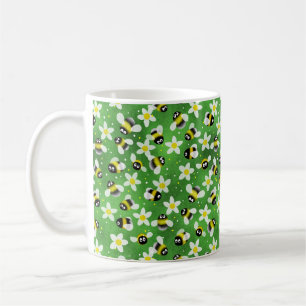 Speelse zoemende bijen (flesgroen) koffie Mok