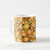 Speelse zoemende bijen (verbrand Sinaasappel) Koffiemok (Voorkant links)