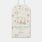 Speelse Zoete en Drie Kinderen Verjaardag Cadeaulabel (Voorkant)