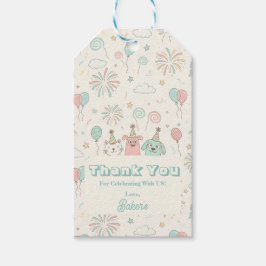 Speelse Zoete en Drie Kinderen Verjaardag  Cadeaulabel