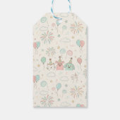 Speelse Zoete en Drie Kinderen Verjaardag  Cadeaulabel (Achterkant)