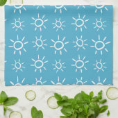 Speelse Zon Doodle Zomer Patroon Theedoek (Gevouwen)