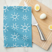 Speelse Zon Doodle Zomer Patroon Theedoek (Quarter Fold)