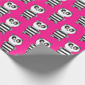 Speelse zwart-wit pandakunst cadeaupapier (Hoek)