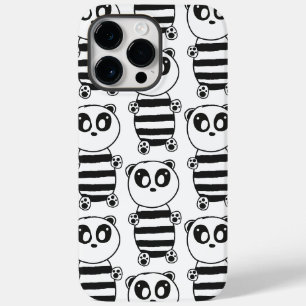 Speelse zwart-wit pandakunst Case-Mate iPhone 14 pro max hoesje