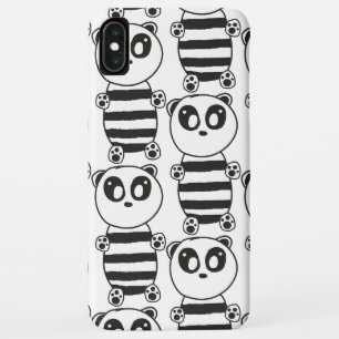 Speelse zwart-wit pandakunst Case-Mate iPhone case