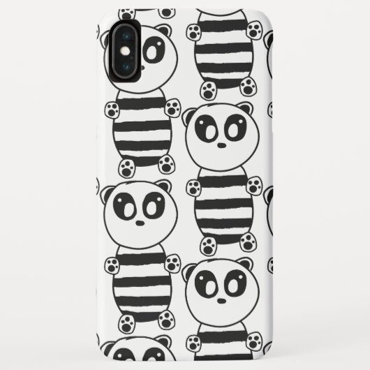 Speelse zwart-wit pandakunst Case-Mate iPhone case (Achterkant)