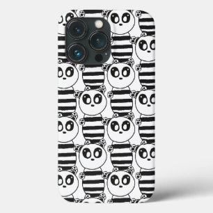 Speelse zwart-wit pandakunst Case-Mate iPhone case