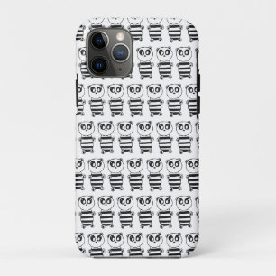Speelse zwart-wit pandakunst Case-Mate iPhone case