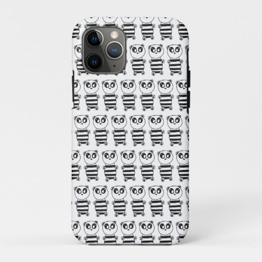 Speelse zwart-wit pandakunst Case-Mate iPhone case (Achterkant)