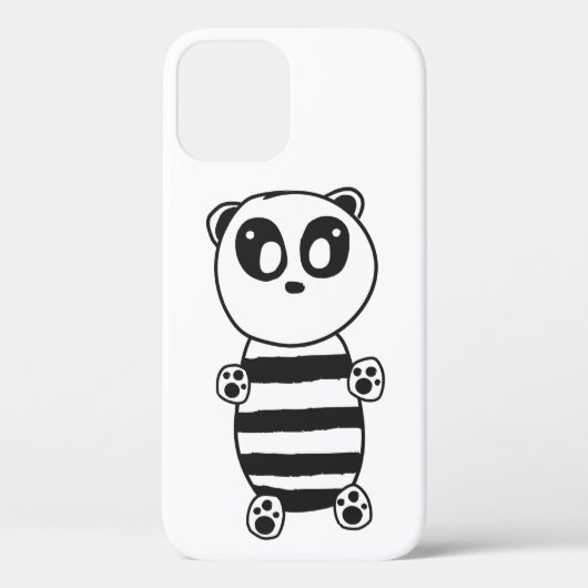 Speelse zwart-wit pandakunst Case-Mate iPhone case (Achterkant)