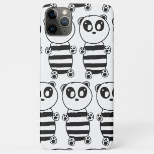 Speelse zwart-wit pandakunst Case-Mate iPhone case