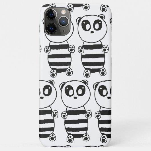 Speelse zwart-wit pandakunst Case-Mate iPhone case (Achterkant)