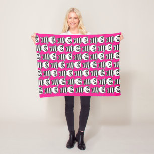 Speelse zwart-wit pandakunst fleece deken