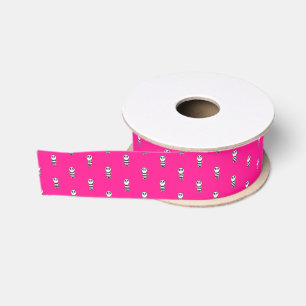 Speelse zwart-wit pandakunst grosgrain lint