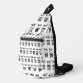 Speelse zwart-wit pandakunst sling bag (Rechterhoek)