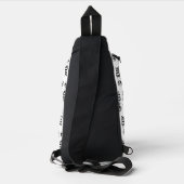 Speelse zwart-wit pandakunst sling bag (Achterkant)