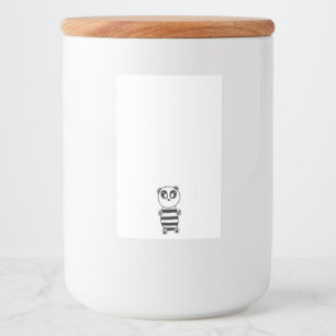 Speelse zwart-wit pandakunst voedselcontainer etiket