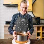 Speelse Zwarte Grijze Pixels Custom Food Artista T Schort