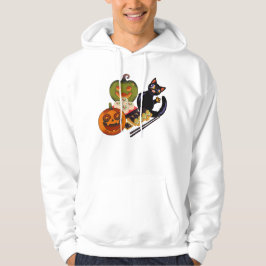 Speelse Zwarte Kat & Duizelige Pompoen Temaki Sush Hoodie