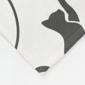 Speelse Zwarte Kat en Draadbal Patroon Fleece Deken (Hoek)