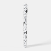 Speelse Zwarte Kat en Draadbal Patroon iPhone 15 Case (Rechterkant)
