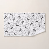 Speelse Zwarte Kat en Garentbal Patroon Bad Handdoek (Handdoek)