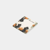 Speelse Zwarte Kat met Pompoen-Geïnspireerd Sinaas Post-it® Notes (Schuin)