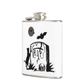 Speelse zwarte kattenkolf heupfles (Links)