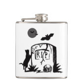 Speelse zwarte kattenkolf heupfles (Voorkant)