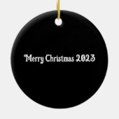 Speelse zwarte kerst poedel keramisch ornament (Achterkant)