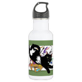 Speelse Zwarte Kunstenaar Kat Schilderen Humor Gro Waterfles (Voorkant)