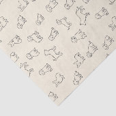 Speelse Zwarte & Witte Met de Hand Getekende Hond  Tissuepapier (Detail)
