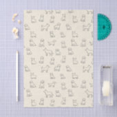 Speelse Zwarte & Witte Met de Hand Getekende Hond  Tissuepapier (Craft)