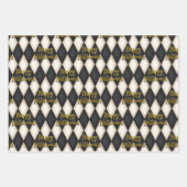 Speelse zwevende tekst Gothic Harlequin Inpakpapier Vel (Voorkant 3)