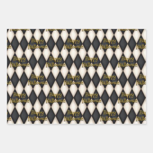 Speelse zwevende tekst Gothic Harlequin Inpakpapier Vel (Voorkant 3)