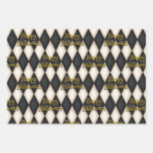 Speelse zwevende tekst Gothic Harlequin Inpakpapier Vel (Voorkant)