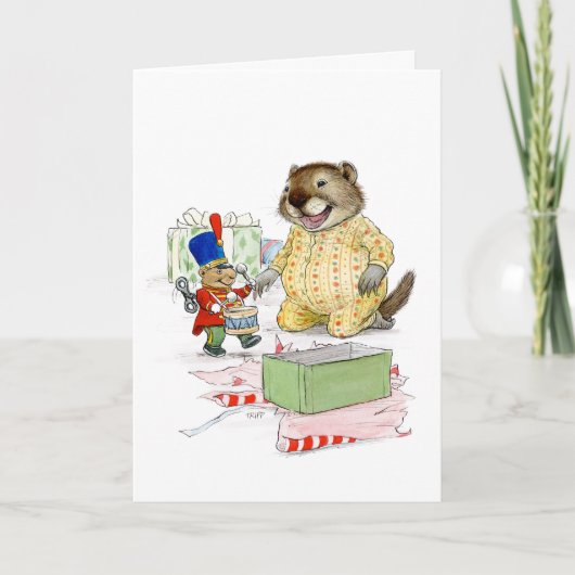 Speelsoldaat voor kerstkaart kaart (Voorkant)