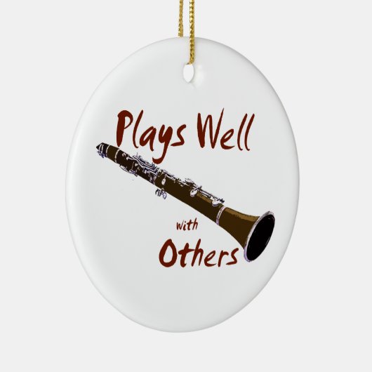 Speelt goed met anderen Clarinet Keramisch Ornament (Rechts)