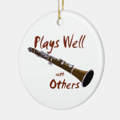 Speelt goed met anderen Clarinet Keramisch Ornament (Links)