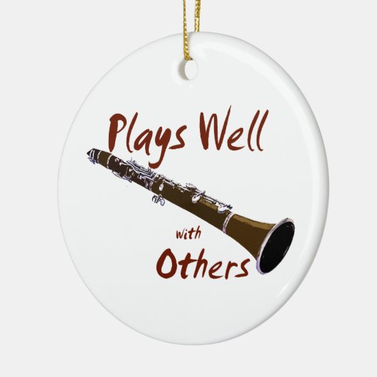 Speelt goed met anderen Clarinet Keramisch Ornament (Links)