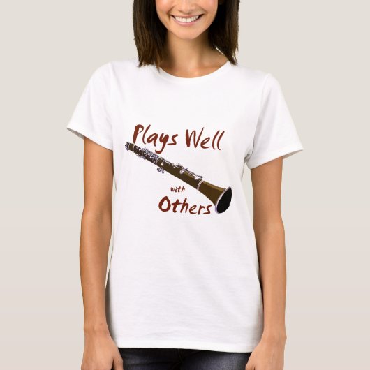 Speelt goed met anderen Clarinet T-shirt (Voorkant)