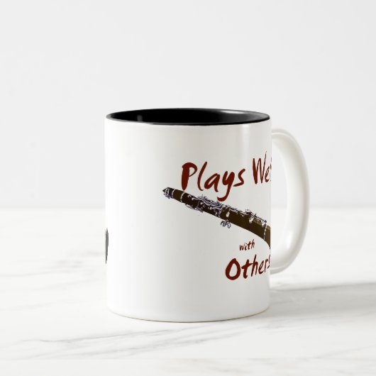 Speelt goed met anderen Clarinet Tweekleurige Koffiemok (Voorkant rechts)