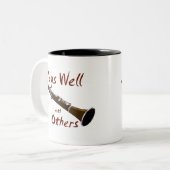 Speelt goed met anderen Clarinet Tweekleurige Koffiemok (Voorkant links)