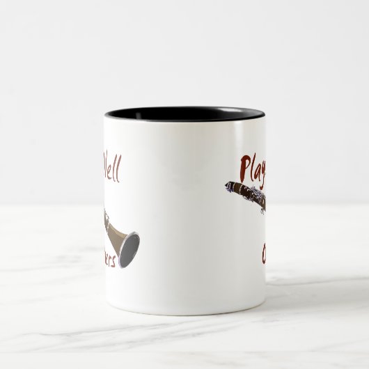 Speelt goed met anderen Clarinet Tweekleurige Koffiemok (Center)