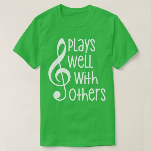 Speelt goed met anderen die de cover van Clef Musi T-shirt (Design voorkant)