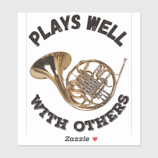 Speelt goed met anderen - Franse hoorn Sticker (Vel)