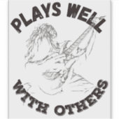 Speelt goed met anderen - Guitar Shredder Sticker (Voorkant)