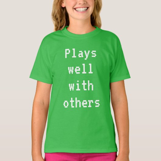 Speelt goed met anderen Meisjes T-shirt (Voorkant)